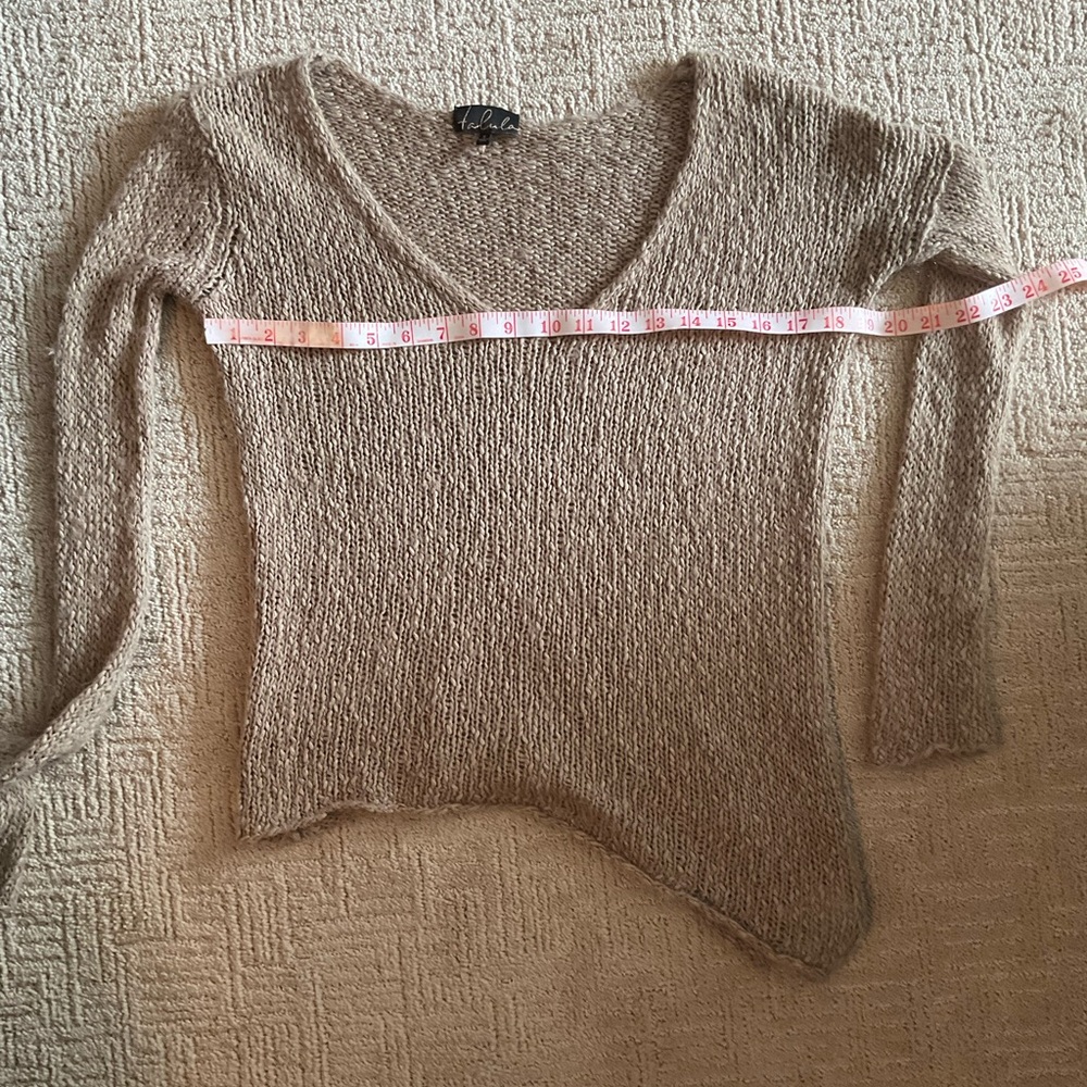 🤎✨ Artizia Talula Women Brown Asymmetrical Wool Blend VNeck Loose Knit Sweater S - Picture 6 of 10